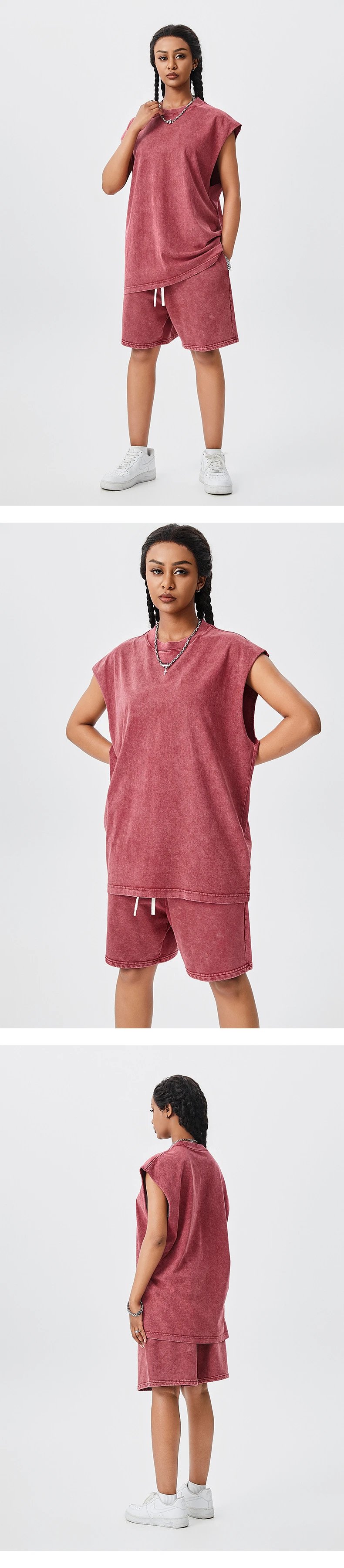 Design TILANI Orange Vest-Style Sleeveless Top and Shorts Set Sets - 39