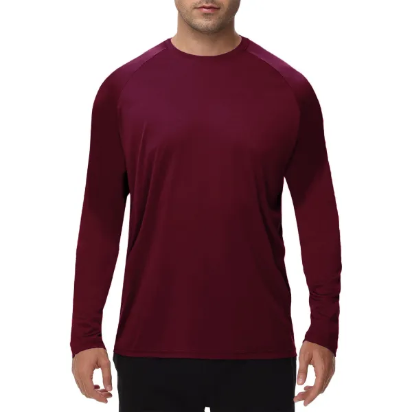 Design Performance Long Sleeve Tee Burgundy Tops - 1