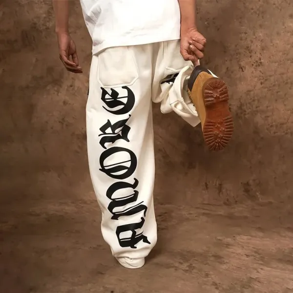 Design Amore Script Logo Sweatpants White Sweatpants - 1