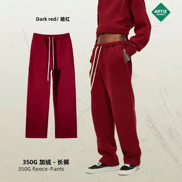 Arte Artie Master 350G Fleece Sweatpants Dark Red Sweatpants - 1