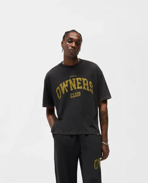 Represent Owners Club Distressed Black T-Shirt - 4