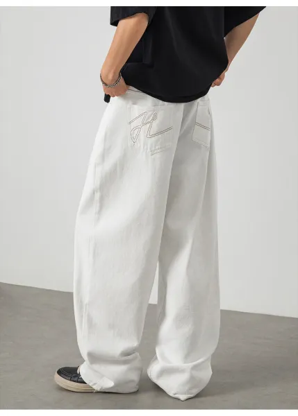 Design Wide-Leg Relaxed Fit Black Pants - 12