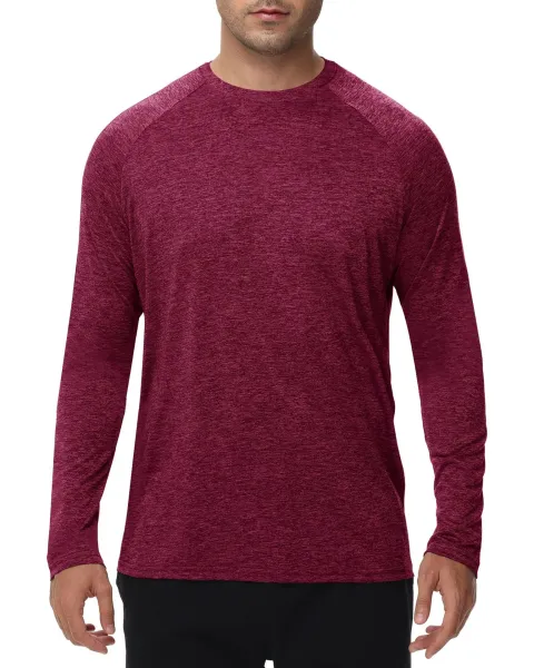Design Long Sleeve Performance Tee Burgundy Tops - 1