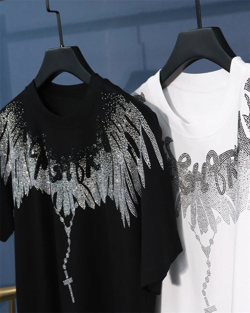 Marcelo Burlon County Of Milan Angel Wings Crystal Embellished Black T-Shirt - 20