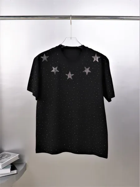 Design Star-Embellished Black T-Shirt - 1