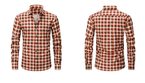 Design Classic Plaid Brown Shirt - 23