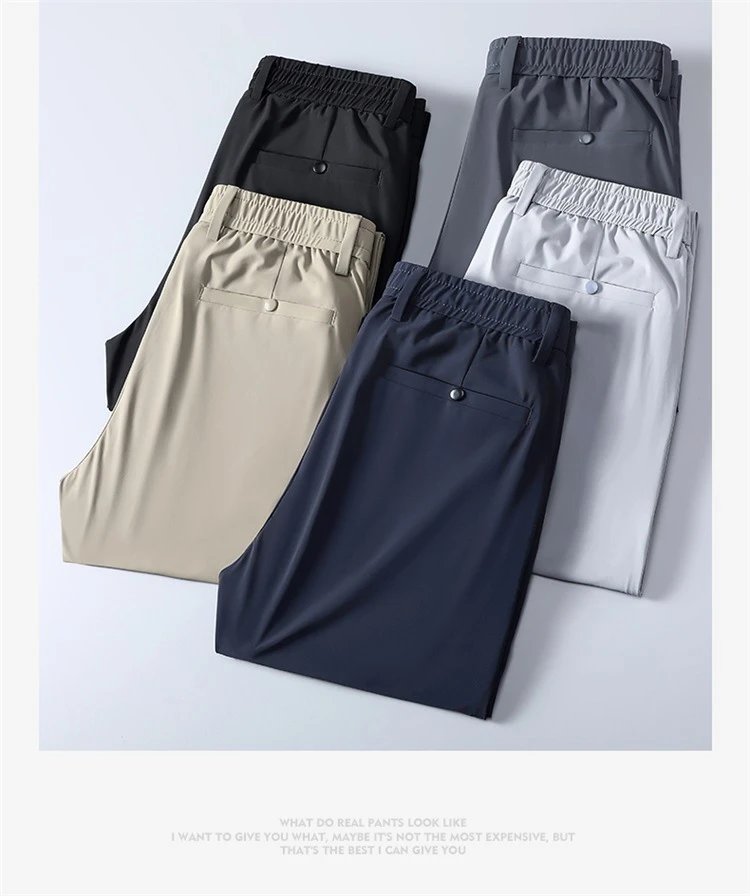 Design Slim-Fit Elastic Waist Pants Dark Gray - 15