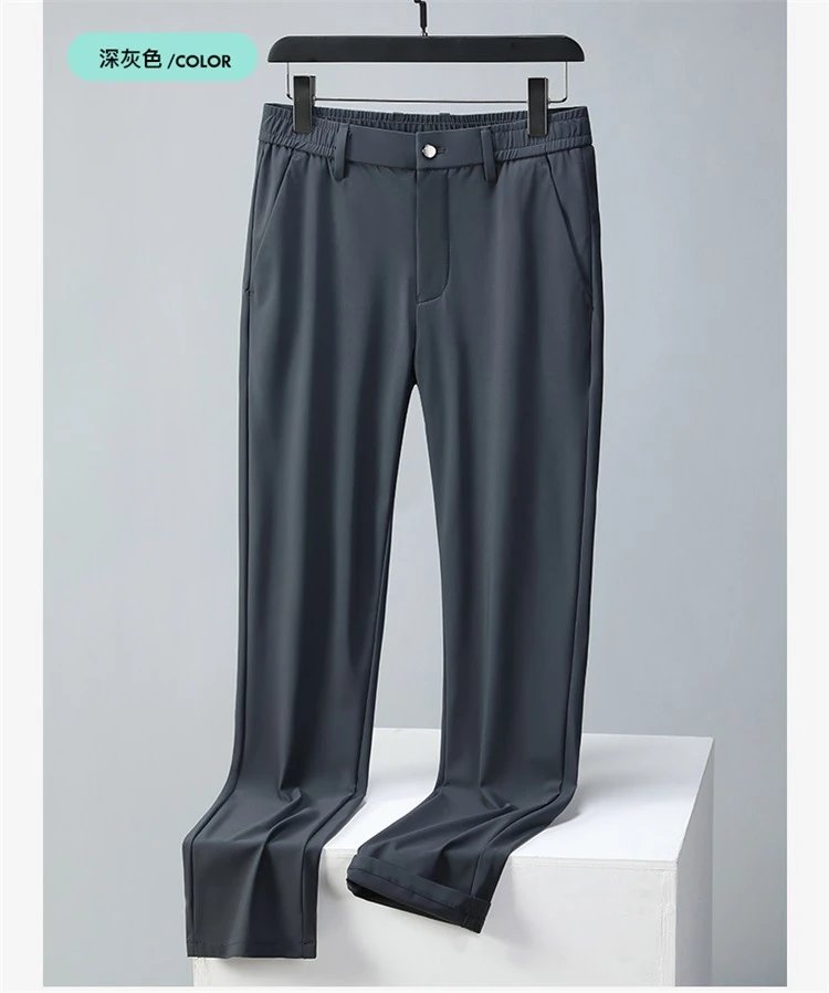 Design Slim-Fit Elastic Waist Pants Dark Gray - 16