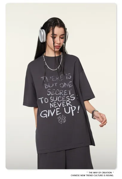 Design Motivational Graphic T-Shirt Metal Black - 22