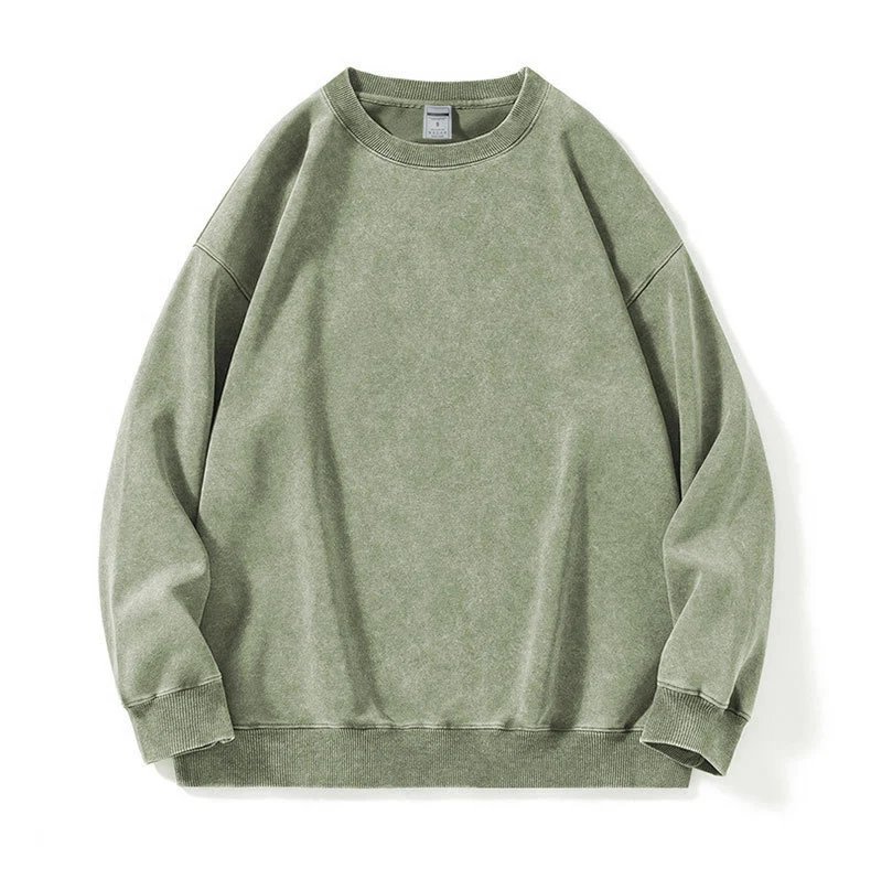 Design Acid Wash Purple Crewneck Sweatshirt Hoodie - 17