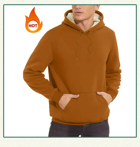 Design Fleece-Lined Hoodie Beige Hoodie - 15