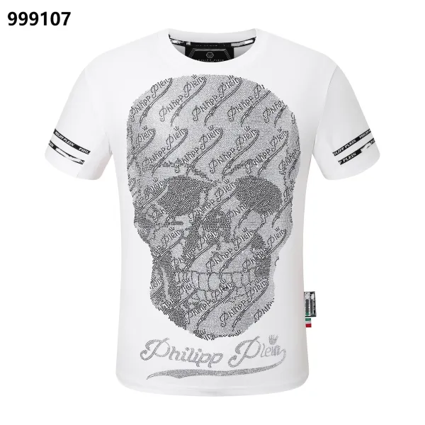 Philipp Plein Lil Boo Skull Rhinestone Embellished Black T-Shirt - 9