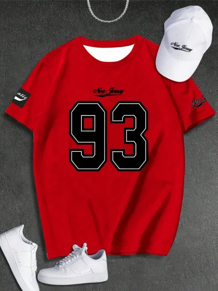 Design New Jersey 93 Graphic Tee White T-Shirt T-Shirts - 19