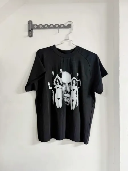 Design Graphic Print Raglan Sleeve T-Shirt Black - 7