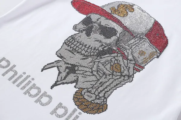 Philipp Plein Lil Boo Skull Rhinestone Embellished Black T-Shirt - 20