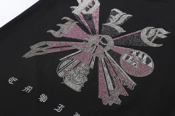 Philipp Plein Lil Boo Skull Rhinestone Embellished Black T-Shirt - 24