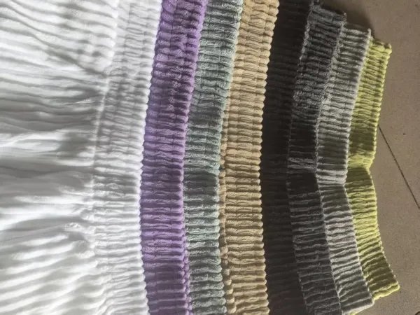 Design Crinkle Texture Ribbed Waistband Bottoms in Multiple Colors Leggings - 1