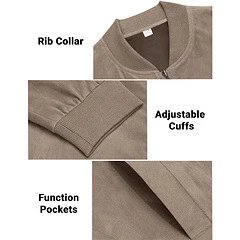 Design Suede Bomber Jacket Army Green Outerwear Jacket - 13