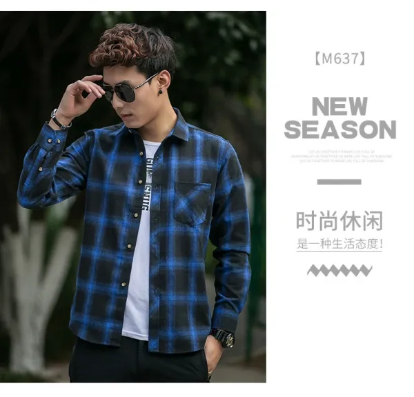Design Black and White Checkered Flannel Shirt - 26
