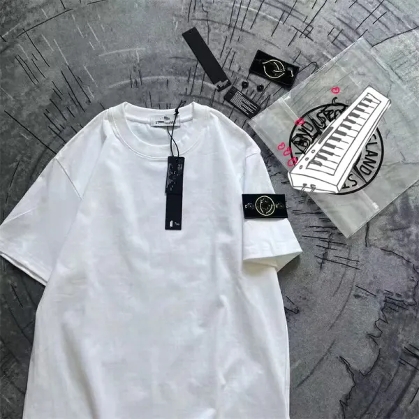 Design Oversized Crewneck T-Shirt White and Black - 6