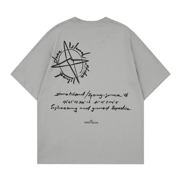 Stone Island Spring / Summer '26 Light Blue Graphic T-Shirt - 7