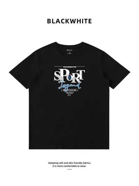 Design Blackwhite Sport Legend Graphic T-Shirt Black T-Shirts - 4