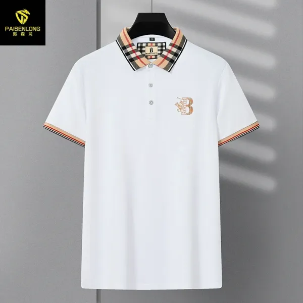 Design Paisenlong Classic Check Collar Polo White Tops Polo - 1