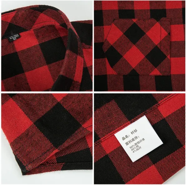Design Black and White Checkered Flannel Shirt - 33