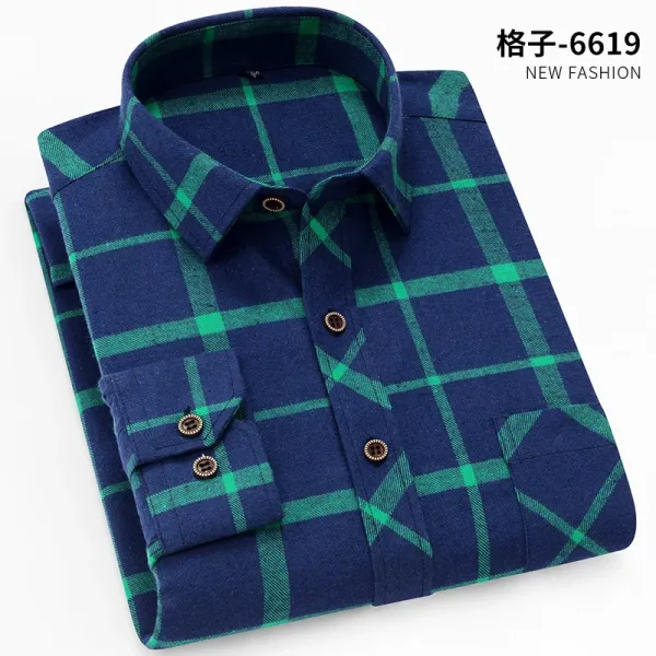 Design Black and White Checkered Flannel Shirt - 58