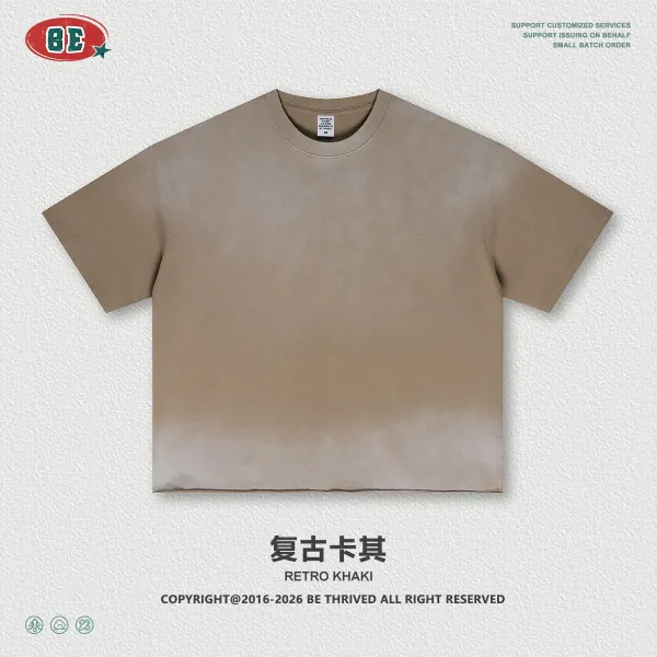 Design BE Thrived Retro Khaki Gradient T-Shirt T-Shirts - 1
