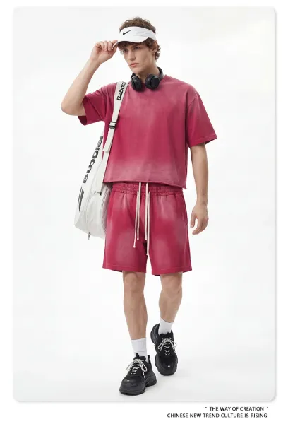 Design BE Thrived Vintage Red Gradient Shorts - 14