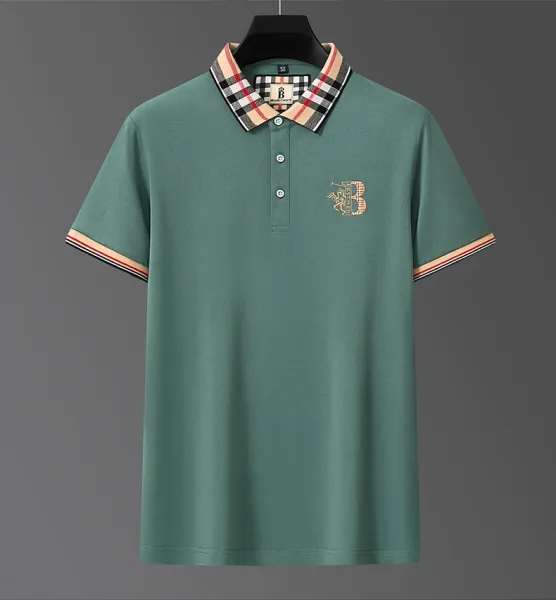 Design PAISENLONG Plaid Collar Embroidered Logo Polo Green Polo Shirt - 18