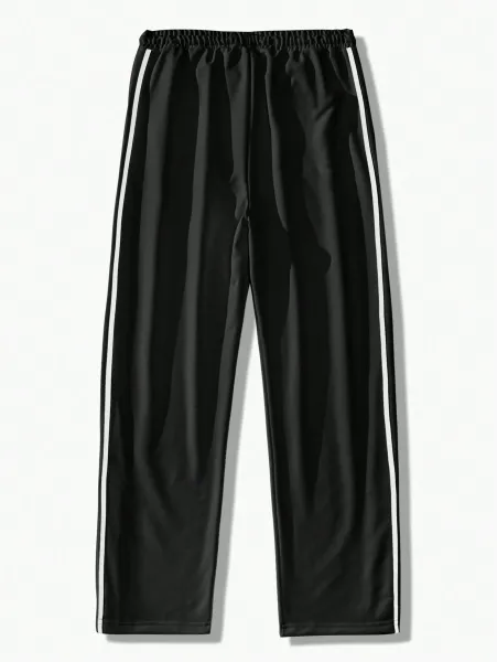 Design Button-Side Track Pants Gray Sweatpants - 21