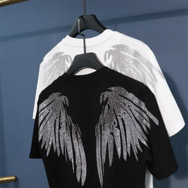 Marcelo Burlon County Of Milan Angel Wings Crystal Embellished Black T-Shirt - 16