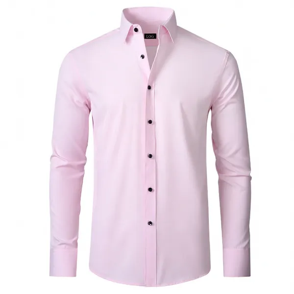 Design LOG Pink Slim Fit Dress Shirt - 1