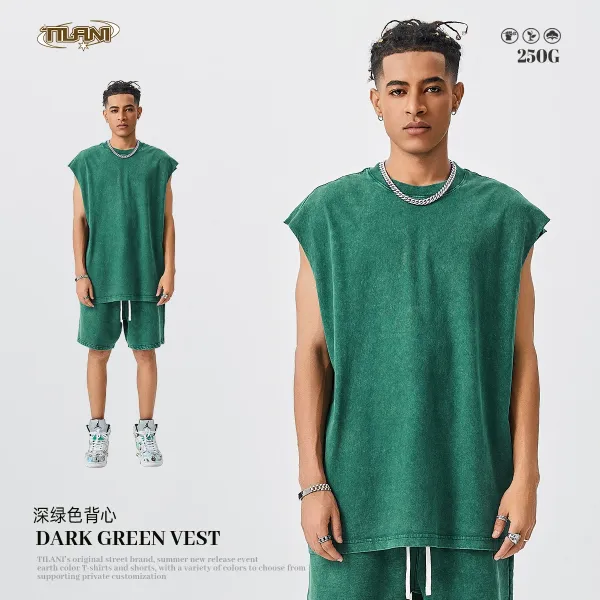 Design TILANI Dark Green Vest Top - 1