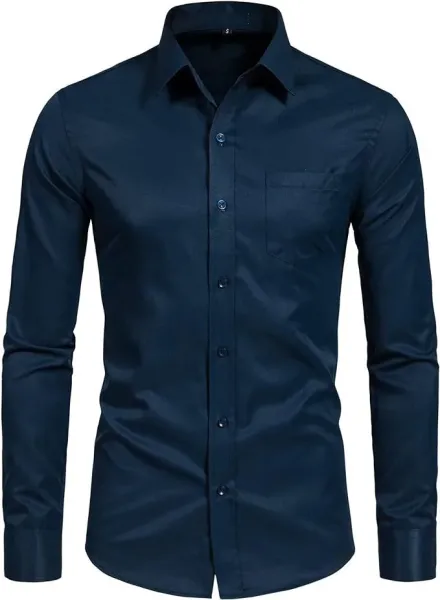Design Classic Fit Navy Button-Down Shirt - 1