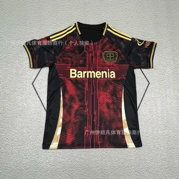 AC Milan Bayer Leverkusen 2023-24 Third Jersey Black Red Gold Jersey - 1
