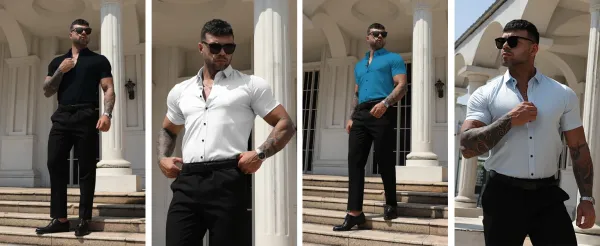 Design Classic Fit Light Blue Dress Shirt - 5