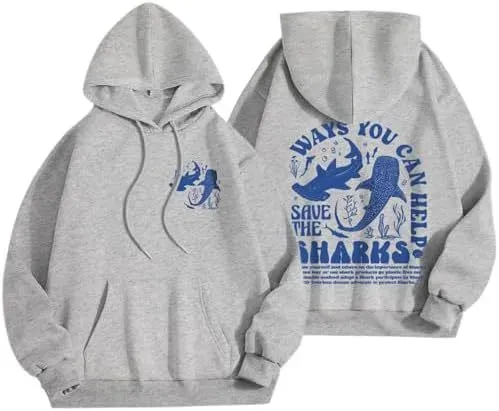 Design Shark Conservation Hoodie Gray - 1