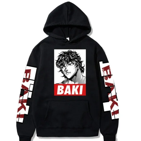 Design Baki Anime Graphic Hoodie Black Hoodie - 1