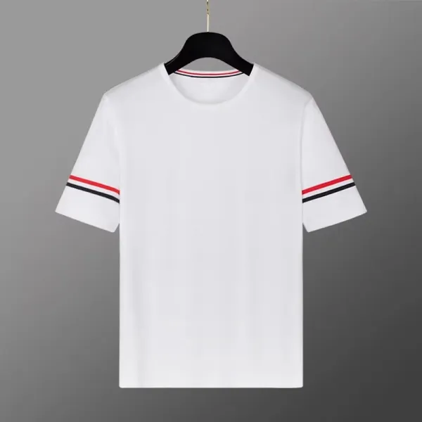 Thom Browne Stripe Detail White T-Shirt - 1
