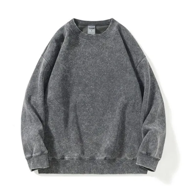 Design Acid Wash Purple Crewneck Sweatshirt Hoodie - 10