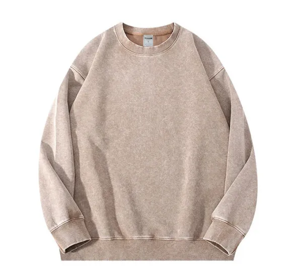 Design Acid Wash Purple Crewneck Sweatshirt Hoodie - 14