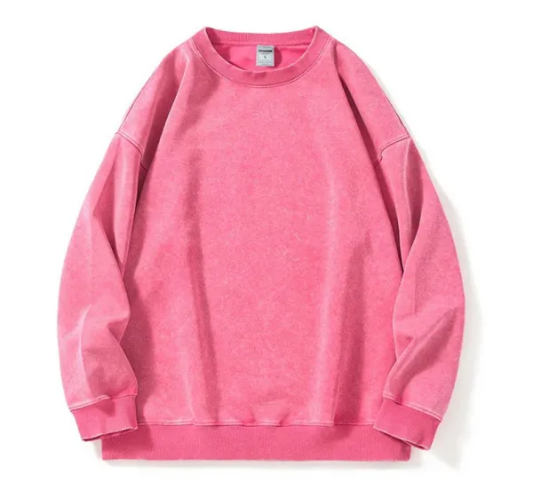 Design Acid Wash Purple Crewneck Sweatshirt Hoodie - 15
