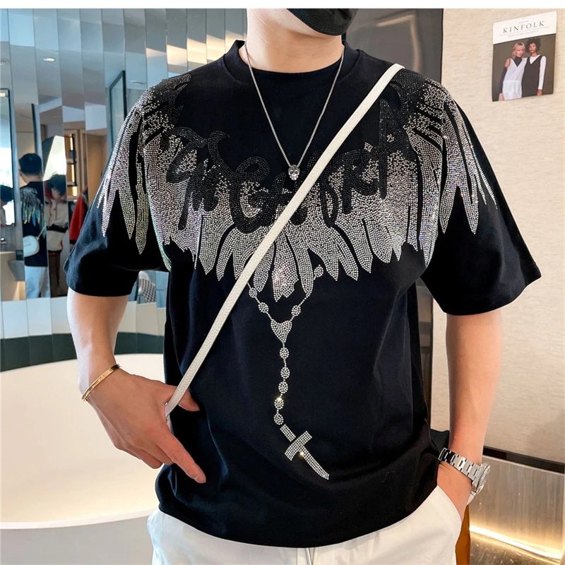 Marcelo Burlon County Of Milan Angel Wings Crystal Embellished Black T-Shirt - 8