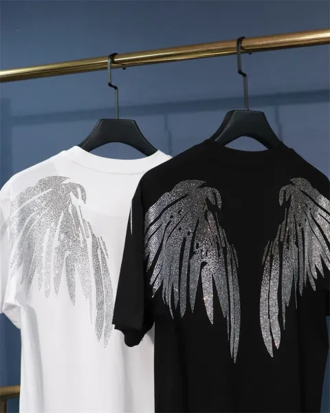 Marcelo Burlon County Of Milan Angel Wings Crystal Embellished Black T-Shirt - 17