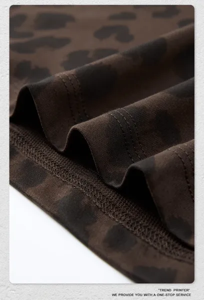 Design Beingmove Leopard Print Oversized T-Shirt Gray T-Shirts - 34