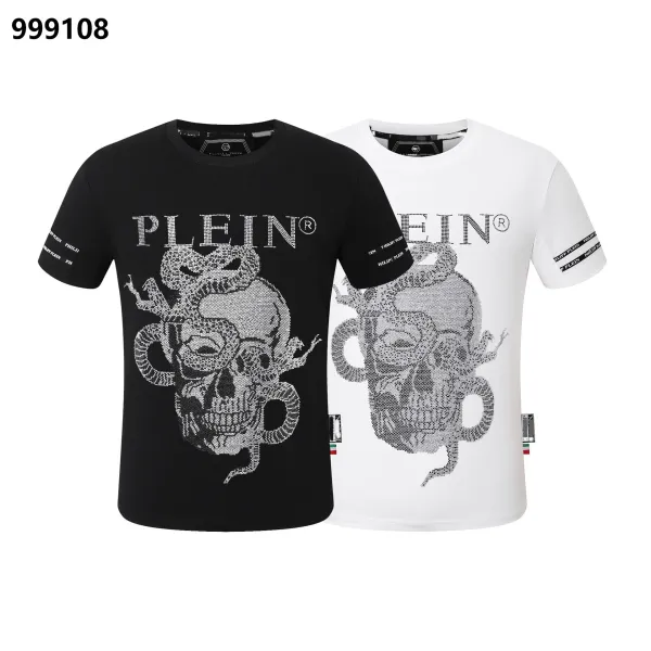 Philipp Plein Lil Boo Skull Rhinestone Embellished Black T-Shirt - 11