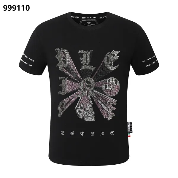 Philipp Plein Lil Boo Skull Rhinestone Embellished Black T-Shirt - 22